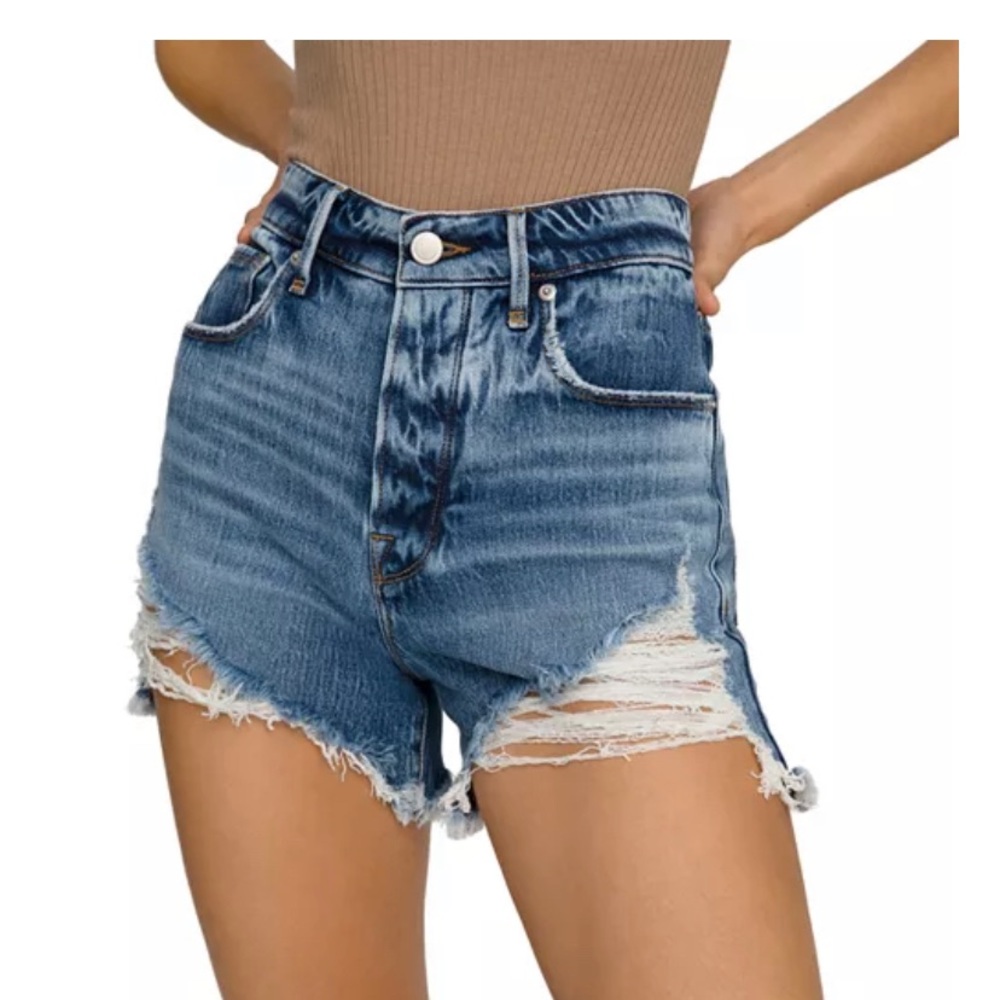 LIKE NEW! Good American 🇺🇸 Distressed Jean Shorts